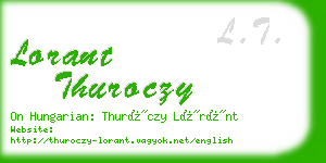 lorant thuroczy business card